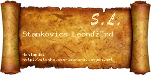 Stankovics Leonárd névjegykártya