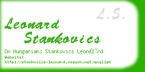 leonard stankovics business card